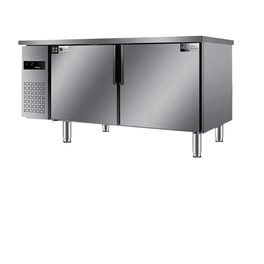HXL Commercial Refrigerated Freezer Worktable, Stainless Steel All-Copper Tube Counter Fridge for Food Fresh-Keeping