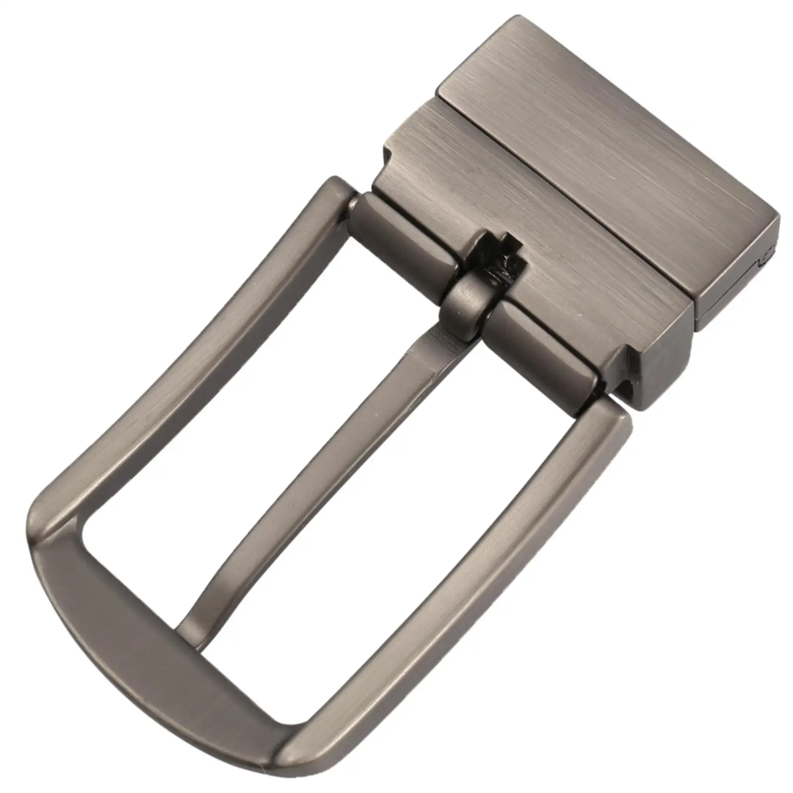 3xFashion مشبك حزام معدني للحزام الجلدي ملحقات الحزام ذو الشق الواحد فضي غير لامع #2