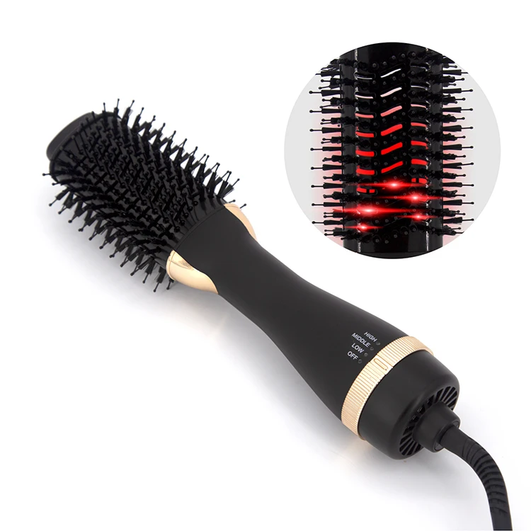 One Step Hot Air Styling Brush Infrared Function Lightweight Professional Hair Dryer Brush