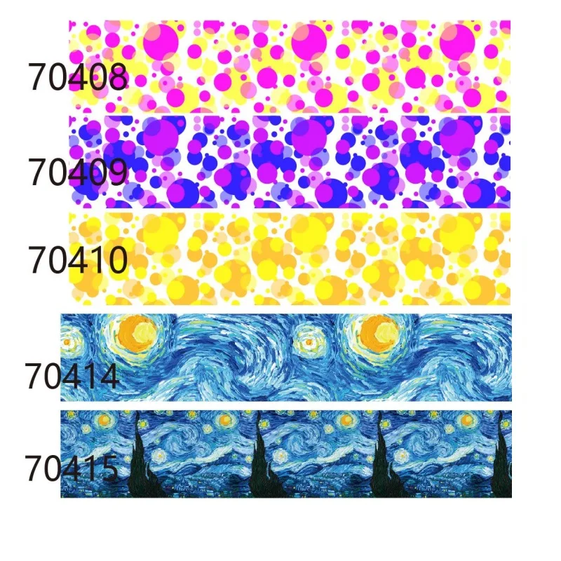 

5Yards Rainbow Dots Pattern Grosgrain Ribbon 38mm Printed for Bows DIY Materials