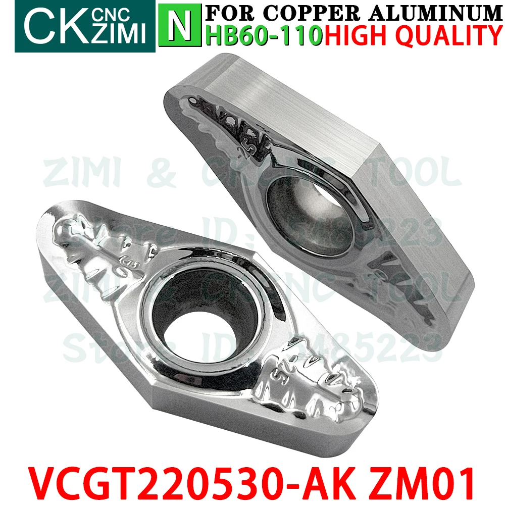 VCGT220530-AK ZM01 VCGT 220530 AK ZM01 Carbide aluminum Inserts Turning inserts Tools CNC mechanical Metal lathe Cutting Tools