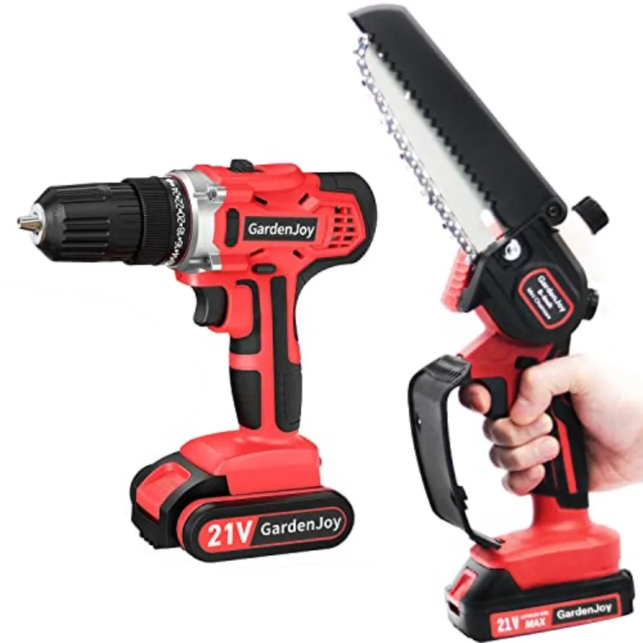 

21V Cordless Drill with 6-Inch Mini Chainsaw