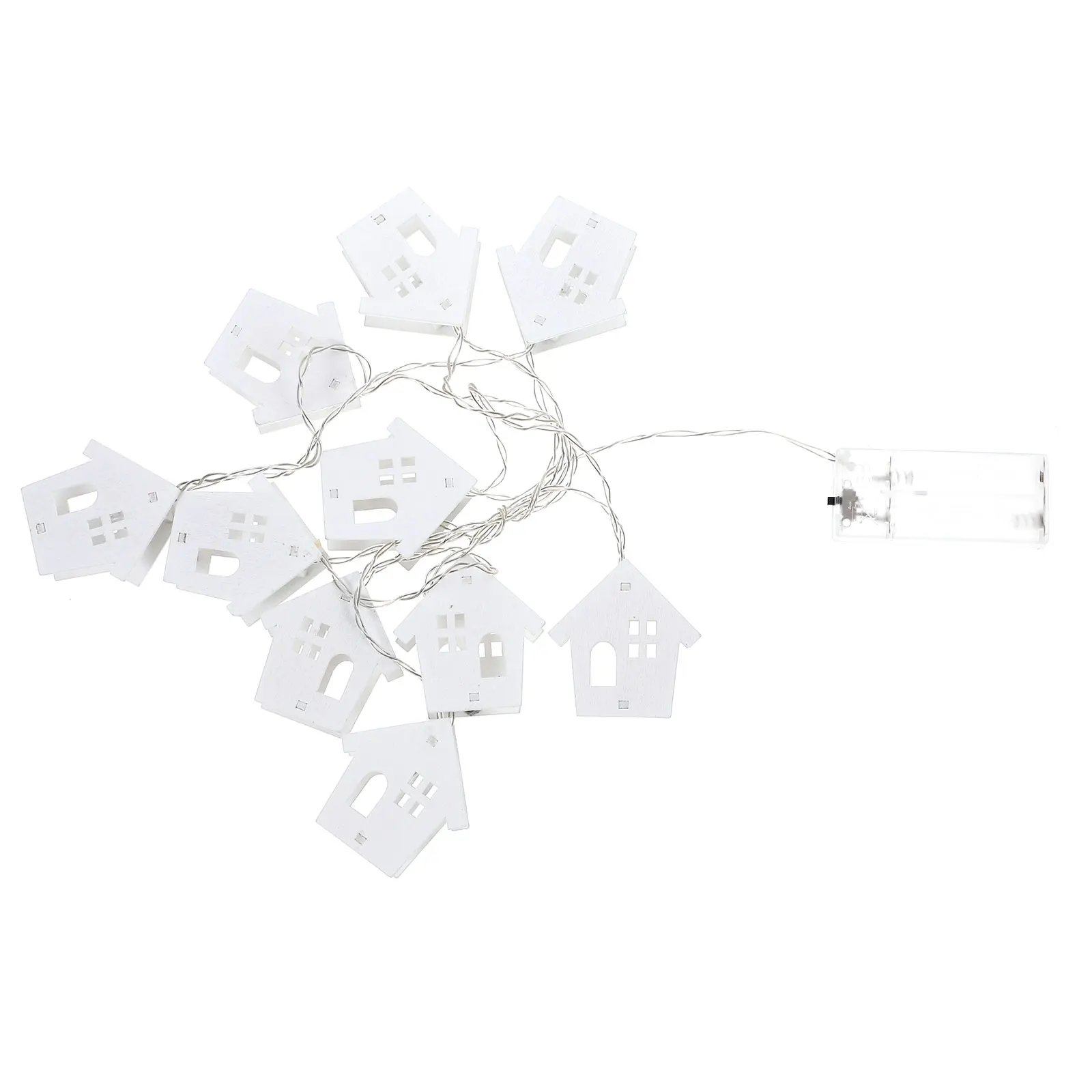 

Wooden LED Snowflake Light Christmas Decorations White House Shape Operated String Lights for Party Bedroom Xmas Outdoor