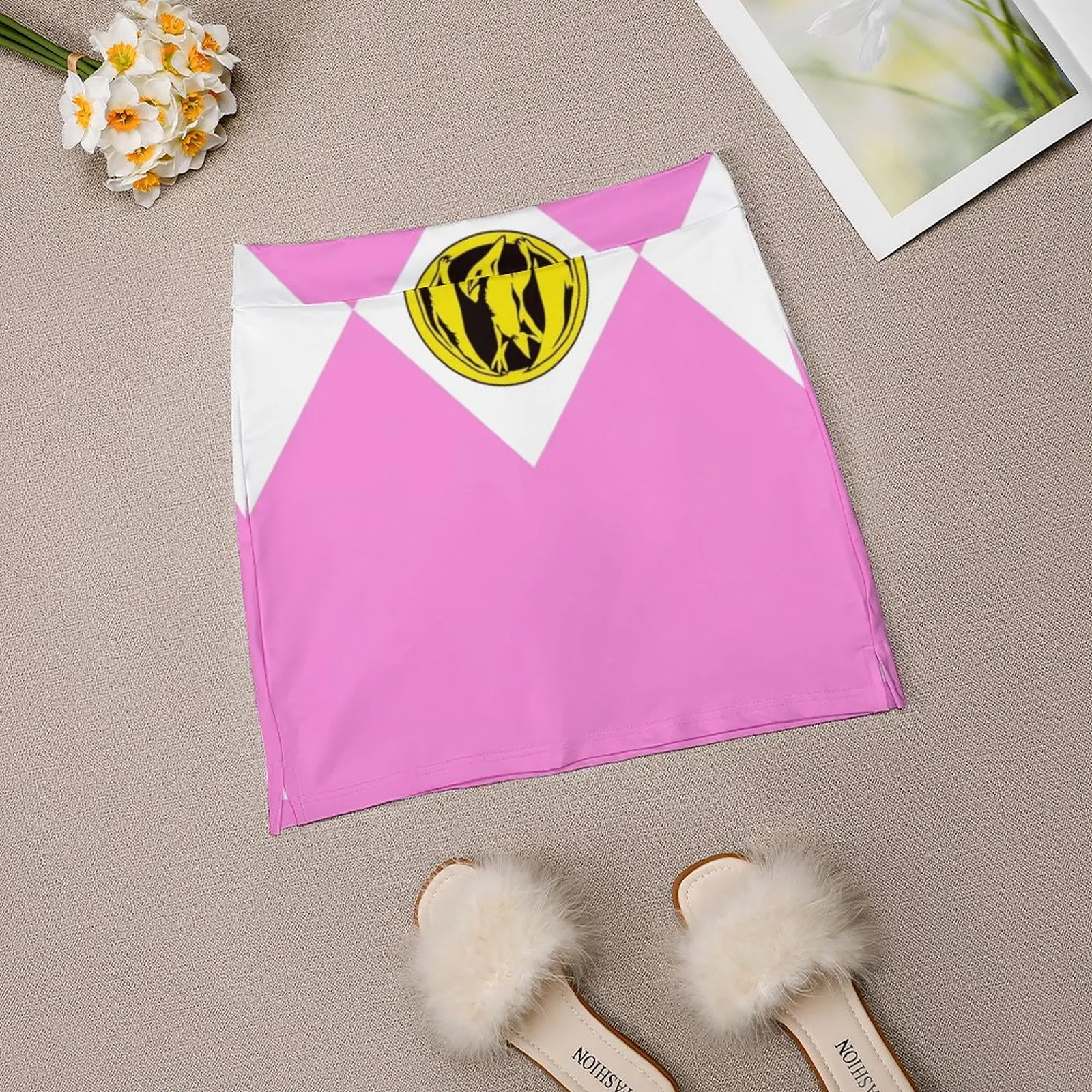 Mmpr Pink Ranger With Coin Trending Fashion Skirt Summer Printed Women Sport Skirts Double-Layer Athletic Pink Ranger Coin Hero