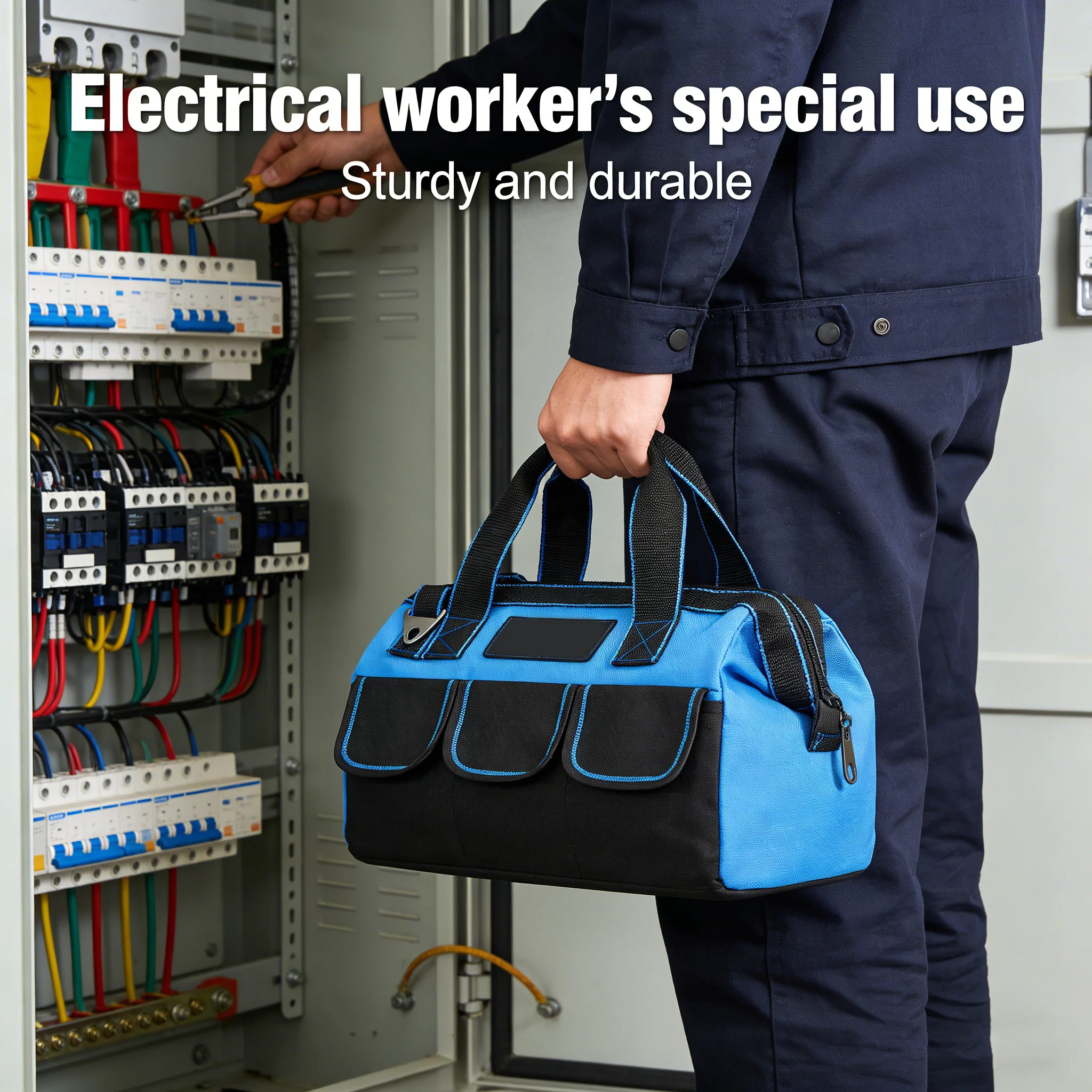 

13-дюймовая оксфордская парусиновая водонепроницаемая многофункциональная сумка для инструментов, электрик, ремонт, хранение, износостойкий электрический инструмент большой емкости