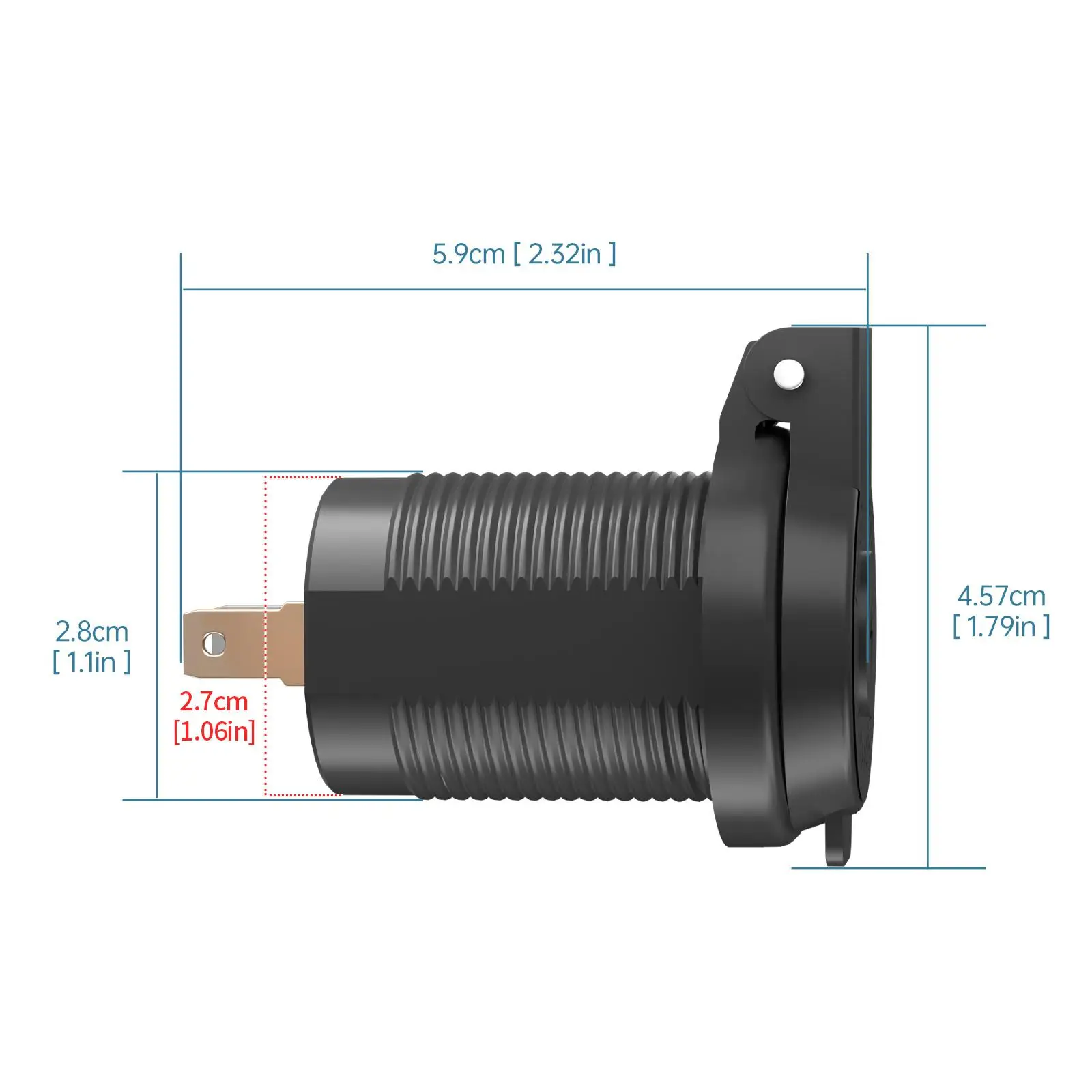 مقبس شاحن USB PD نوع C + QC 3.0 تيار مستمر 12 فولت/24 فولت للدراجات النارية البحرية #3