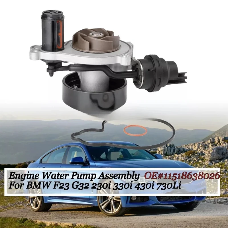 11518638026 1518592238 NEW Coolant Water Pump Assembly Compatible With BMW 2,3,4,5,6,7,F23.F33 F32 G30 G32 G12 G02