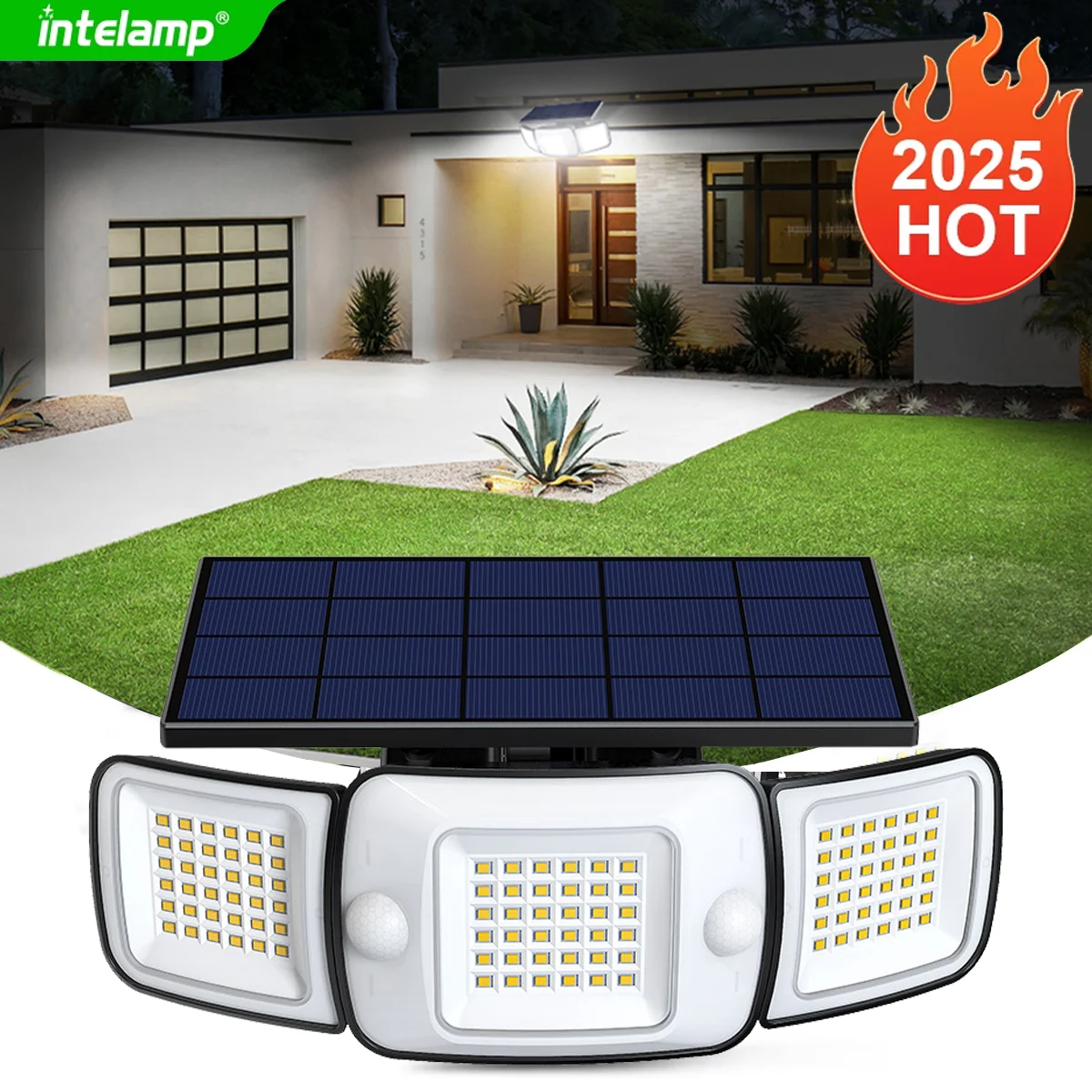 1200lm高出力ソーラーledライト太陽光屋外強力屋外人感センサーソーラーランプガーデンパティオパス壁庭ランプ