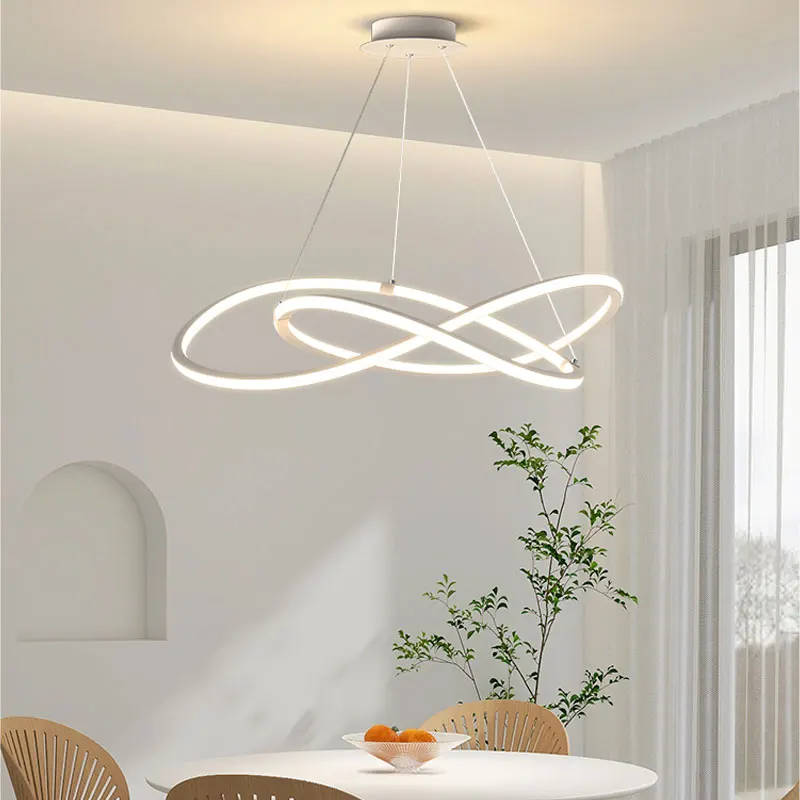 Modern and Minimalist Nordic LED Chandelier Dining Room Bedroom Hotel Cafe Hanging Lamp Indoor Home