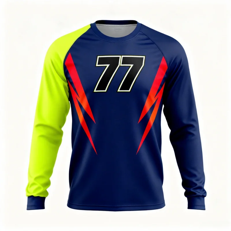 

3D Printed Number - Printed Long - Sleeve Athletic Shirts For Men And Women Outdoor Quick Drying Downhill Motor Sport Shirt