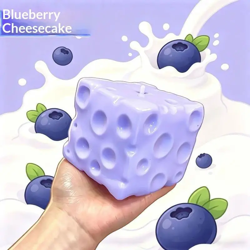 【Beautiful】New Blueberry Cheese Cake Toy Soft Slow Rebound Texture Stress Relief Ball Finger Pressure Relief Toy