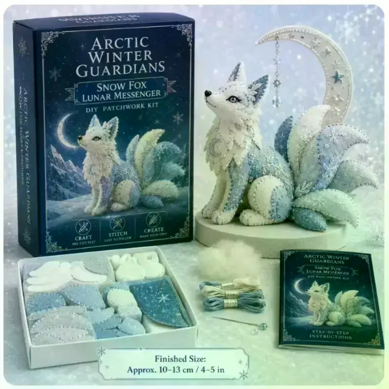 Arctic Winter Guardians DIY Patchwork Kit 3D Stuffed Animals Mythical Creature Pre-Cut Handmade Craft Kit For Home Decor Gift