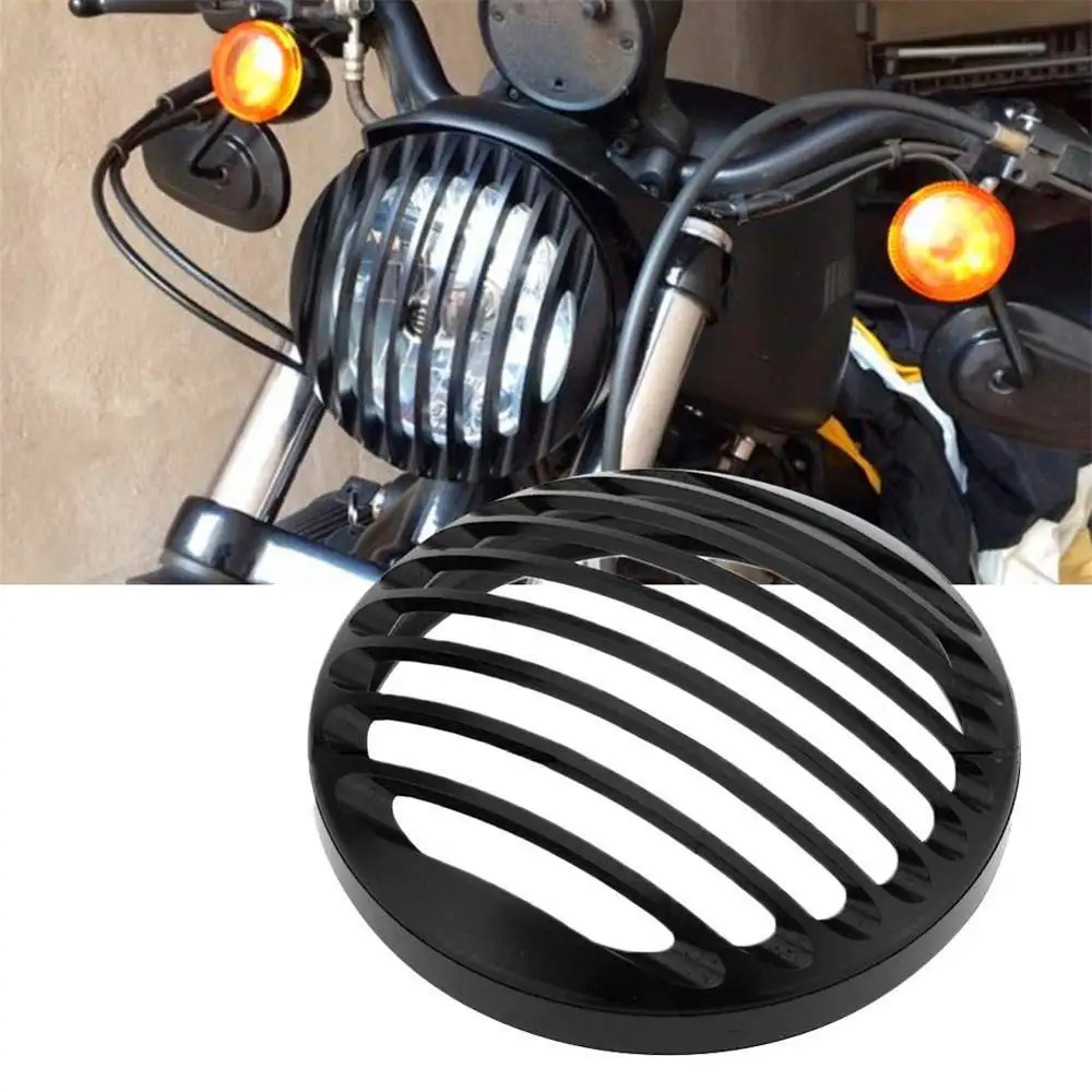 

Motorcycle 5.75" CNC Led Headlight 5 3/4" Headlamp Grill Cover For Harley Sportster XL 883 Iron 1200 2004-14 Custom XL1200C