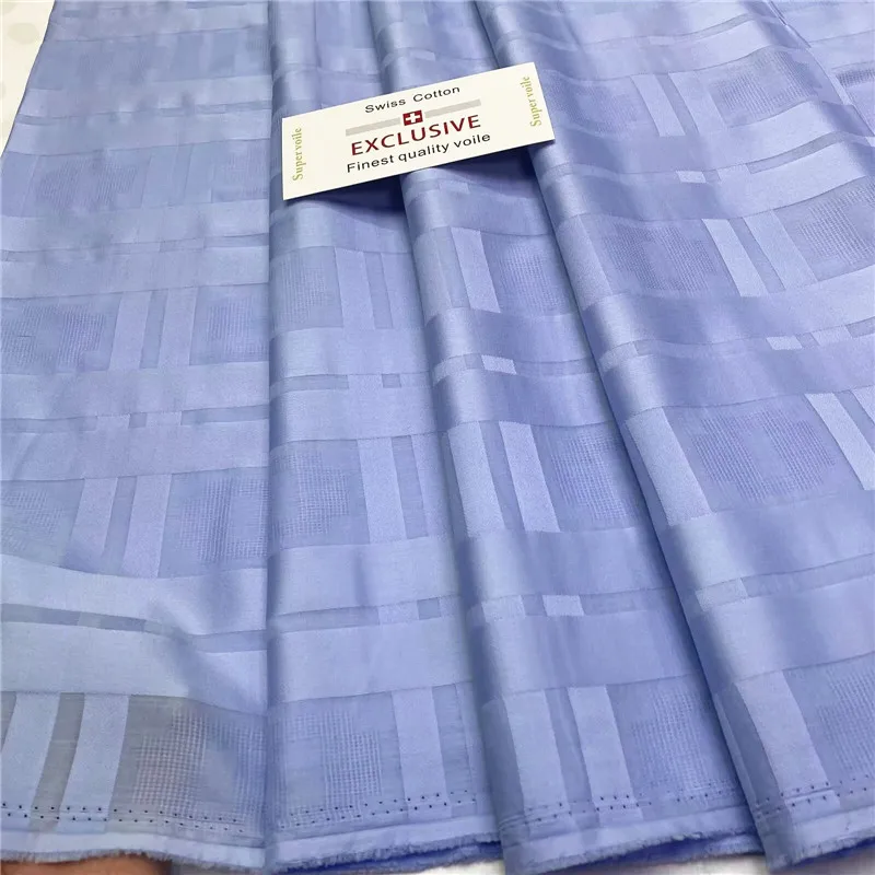 5 Yards African Soft Atiku Fabric For Men Suit Making Swiss Material 100% Cotton Pure white For Clothes Sewing Wedding  4L013101