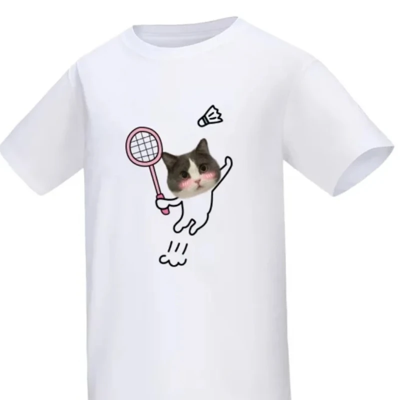 امرأة مطبوعة الرياضة تي شيرتات قصيرة الاكمام الجدة تي شيرت عادية الكرتون بلايز صيف جديد شيبا اينو جرو هريرة بدلة كرة الريشة #4