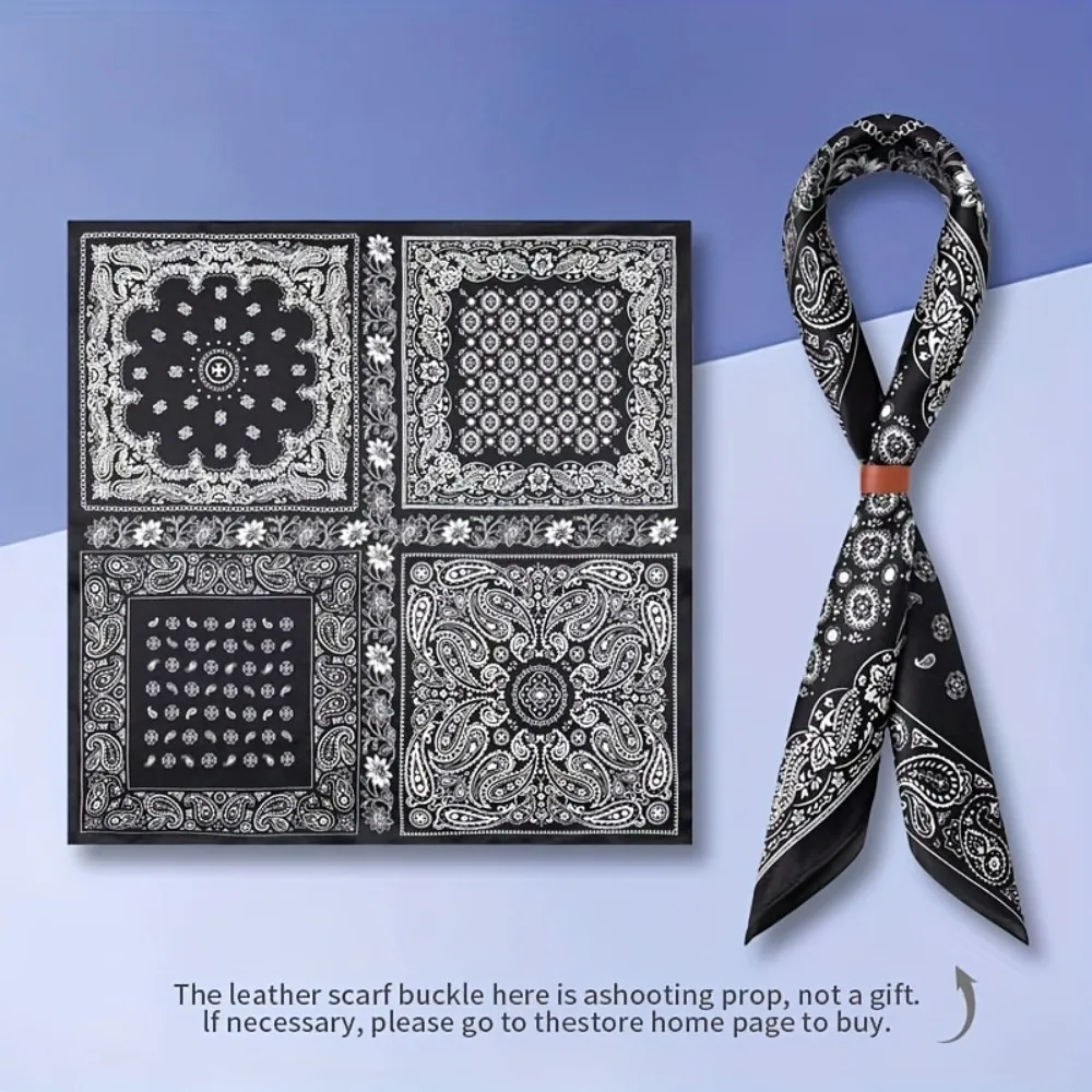 

Шарф из 100% шелка с квадратным узором, универсальный и эстетичный, подходит для повседневной носки, гладкий и приятный для кожи.