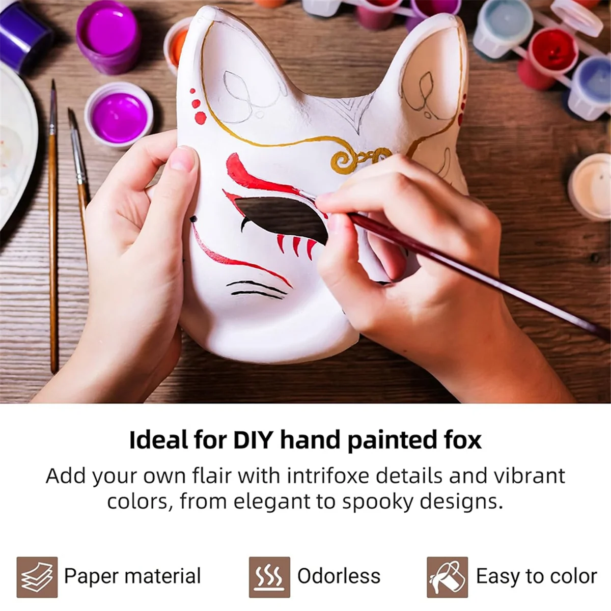 ABJY Paper Mache Animal Masks, White Blank Mask for Cosplay Theater Halloween Classroom Art