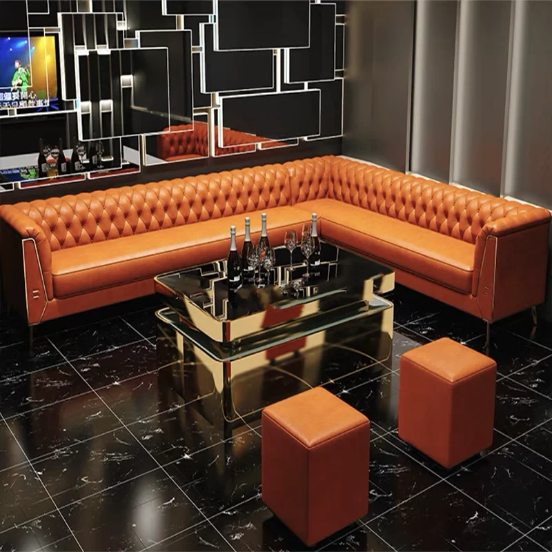 

Nightclub Bar Hotel Synthetic Leather Restaurant Booth Seats - Modern Design Lounge Furniture Set
