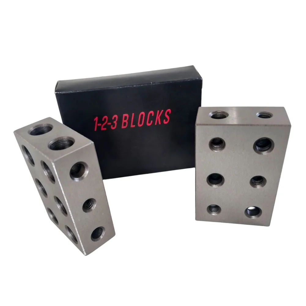 1 Pair Steel Blocks 1-2-3 Blocks Set Matched Pair 11 Holes Steel Setup Blocks 1\