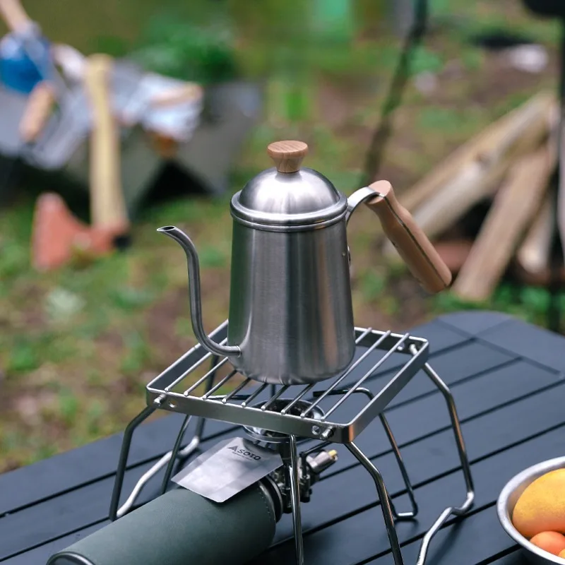 Outdoor Mini Folding Stainless Steel Stove Head Bracket, Barbecue Rack Set, Pot Rack, Baking Tray Bracket, Baking Net Small Size