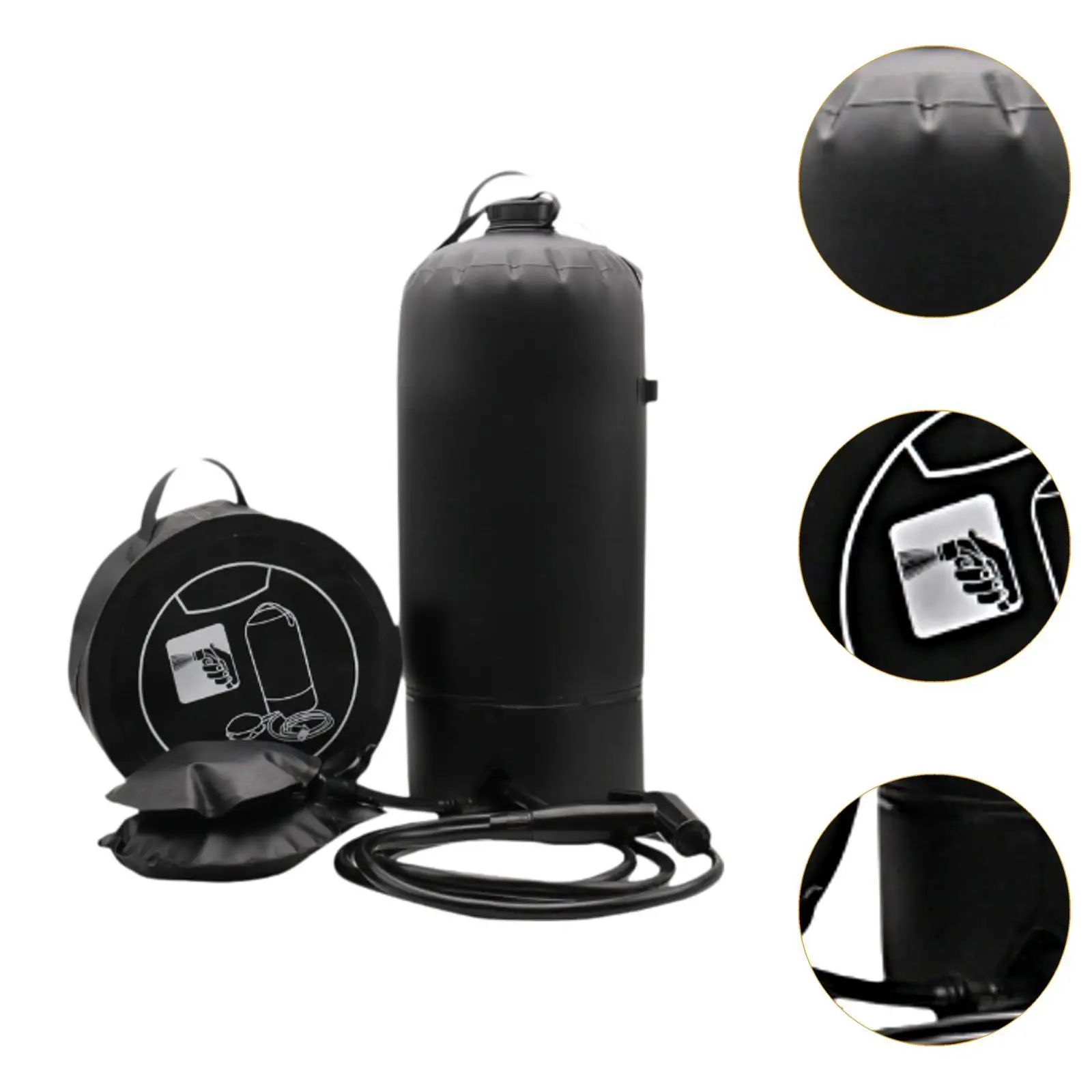 حقيبة استحمام للتخييم، نفخ سريع مع خرطوم محمول مع مضخة قدم #5