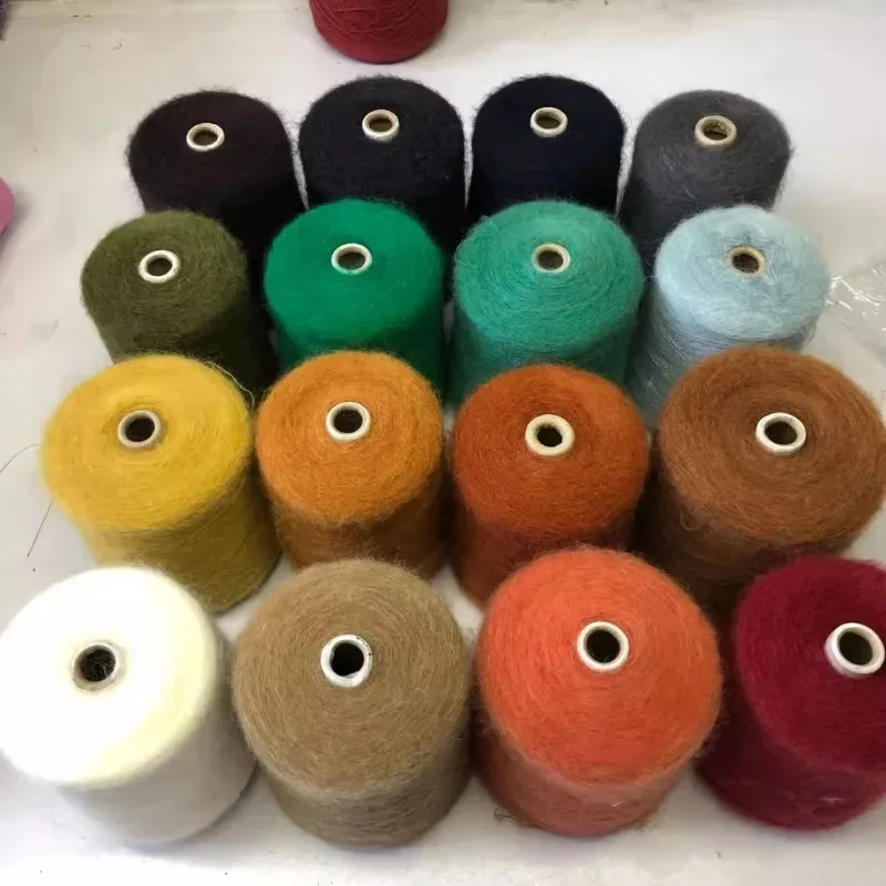 

250g Wool Mohair Yarn Kid Hand Crochet Knitting for Sweater Scarf Bags Clothing Soft Skin-friendly Thin Wool Thread Puffy Warm