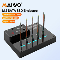 MAIWO M.2 SATA NGFF SSD 5 Bay Enclosure Support Offline Clone with SATA III Chipset USB 3.0 5Gbps 20TB to M2 SSD Docking Station
