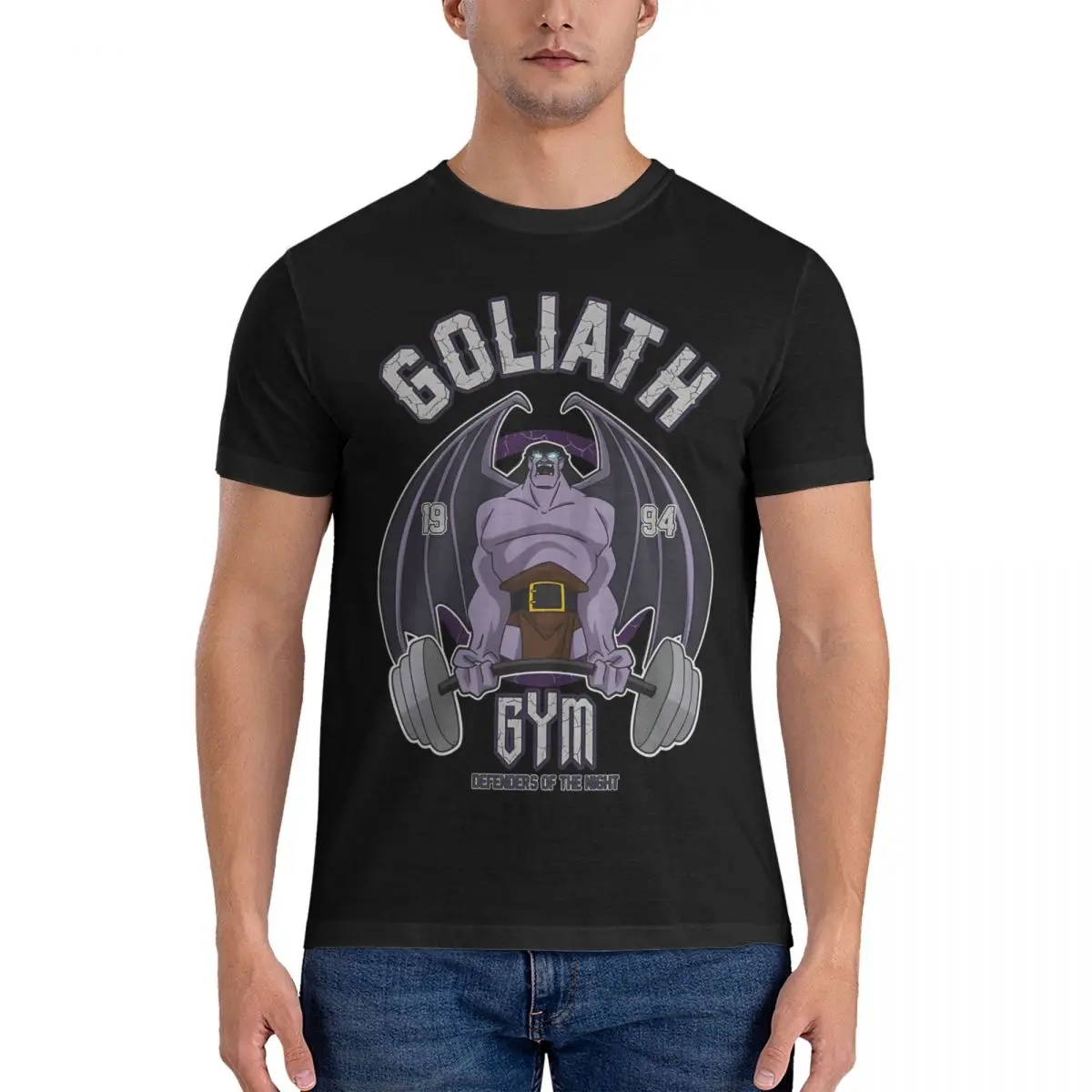 Goliath Gym T-Shirt for Men Gargoyles Fashion Cotton Tees Crew Neck Short Sleeve T Shirts Summer Tops