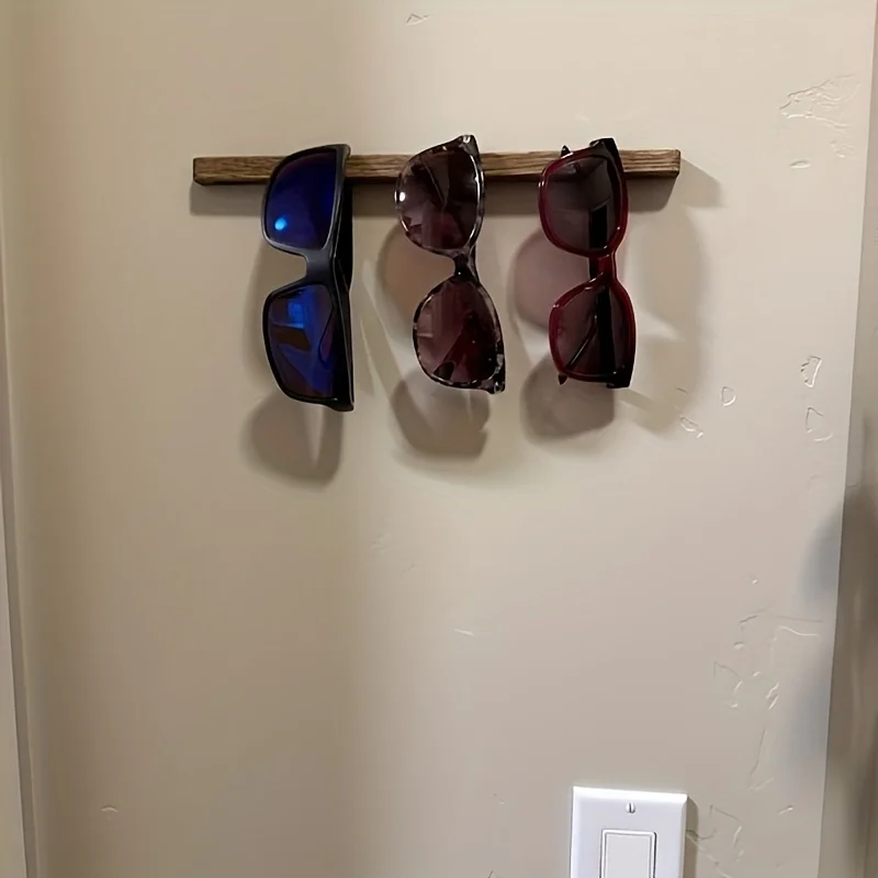 Wall Mounted Glasses Holder Multi-Purpose Wall Eyeglass Rack Home Entryway Bedroom Sunglasses Storage Shelf Wall Organizer Gift