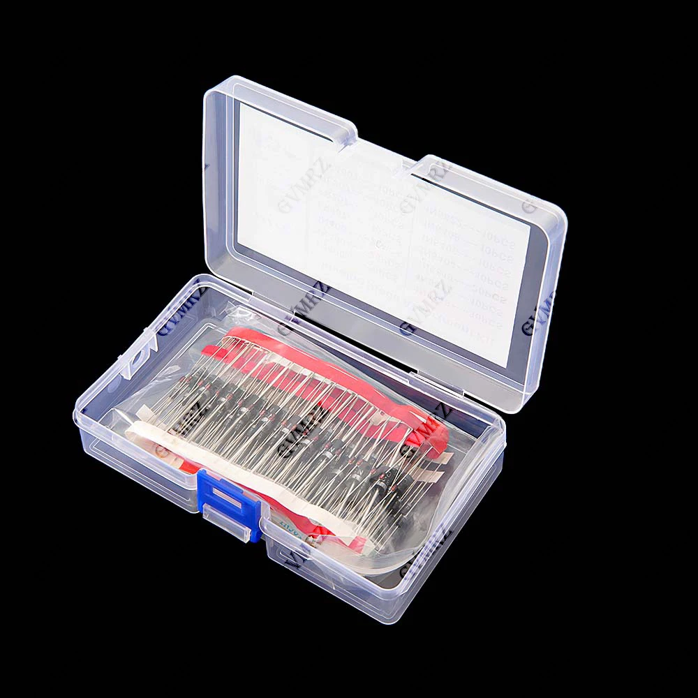 14Value 200PCS Switching Transistors & Diodes Assortment Kit with Box Fast Recovery, Rectifier & Schottky Diodes 1N4001 1N4004