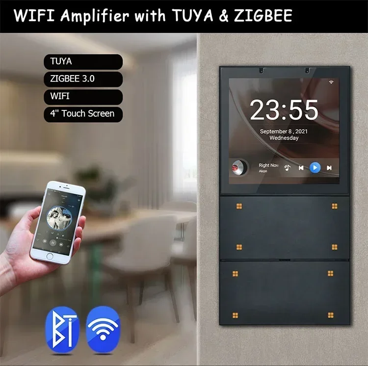 2025/UEMON  Smart Home System  Zigbee Wall Switch Control Panel Home Automation WiFi Touch Screen Android 8.1 Wall Amplifier