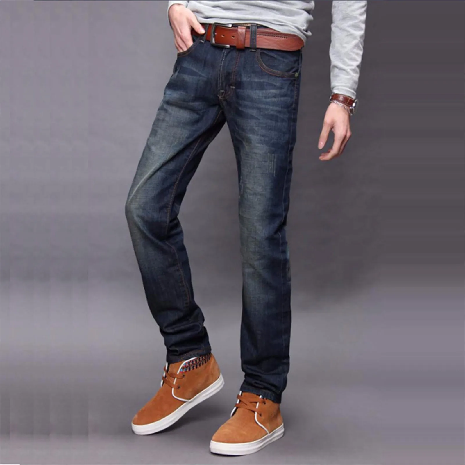 

Men's Jeans Comfort Stretch Denim Straight Leg Relaxed Fit Jeans E Motion Straight Fit