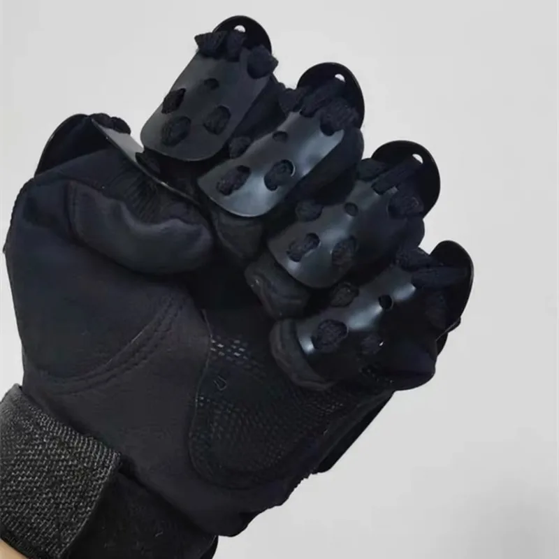 Metal Scale Armor Tactical Techwear Fingerless Gloves Man Woman Sci-fi Mecha Vintage Gothic Punk Hand Guard Cosplay Accessories