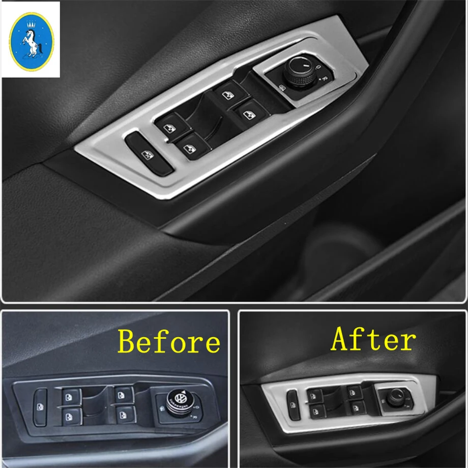سيارة داخل مقبض الباب لوحة نافذة محيطة رفع التبديل غطاء الكسوة لفولكس واجن T-Roc T Roc 2018 - 2021 الملحقات الداخلية
