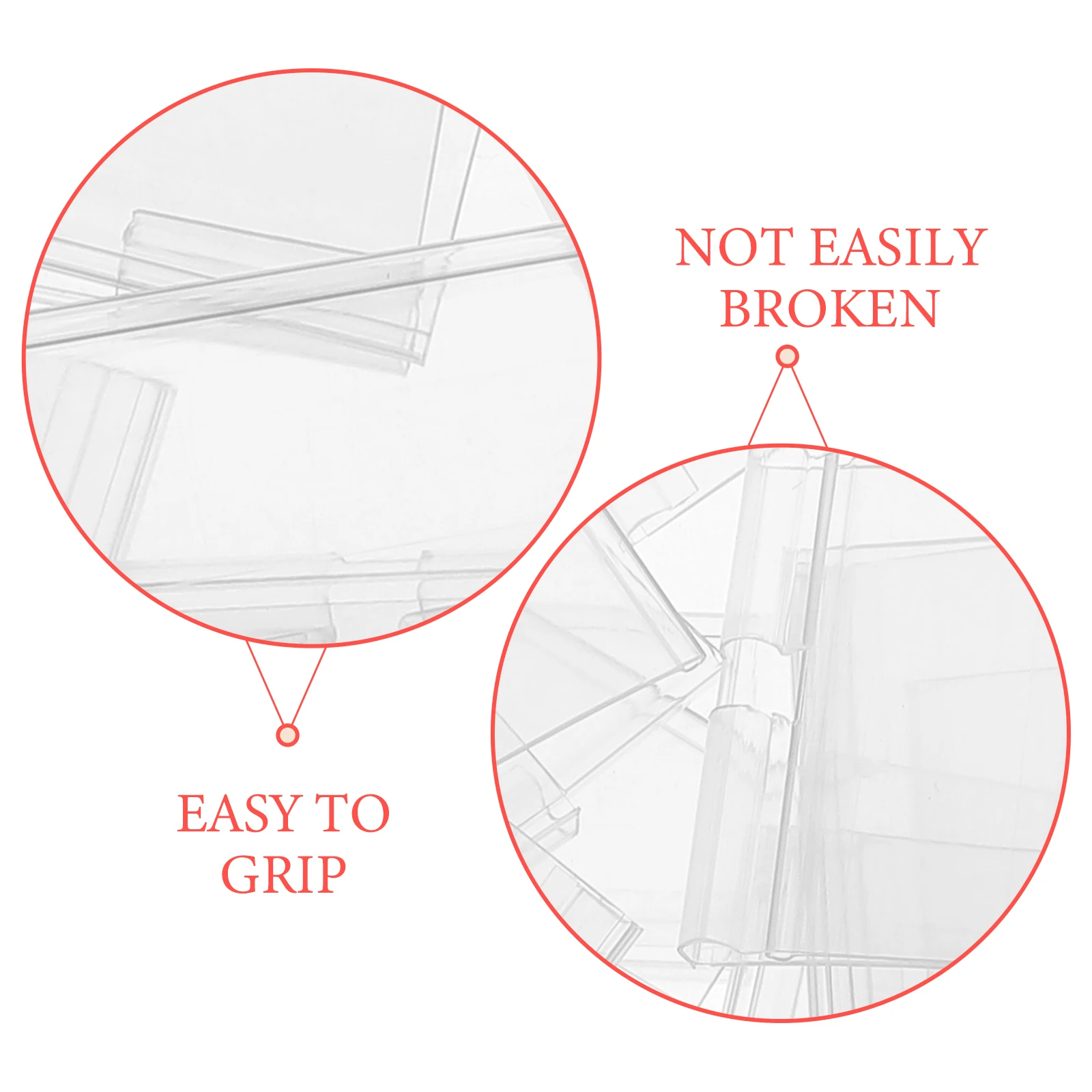 50pcs Price Sign Holder Stand Retail Display Stands Plastic Sign Holders Supermarket Shelf Labels Easy Clip