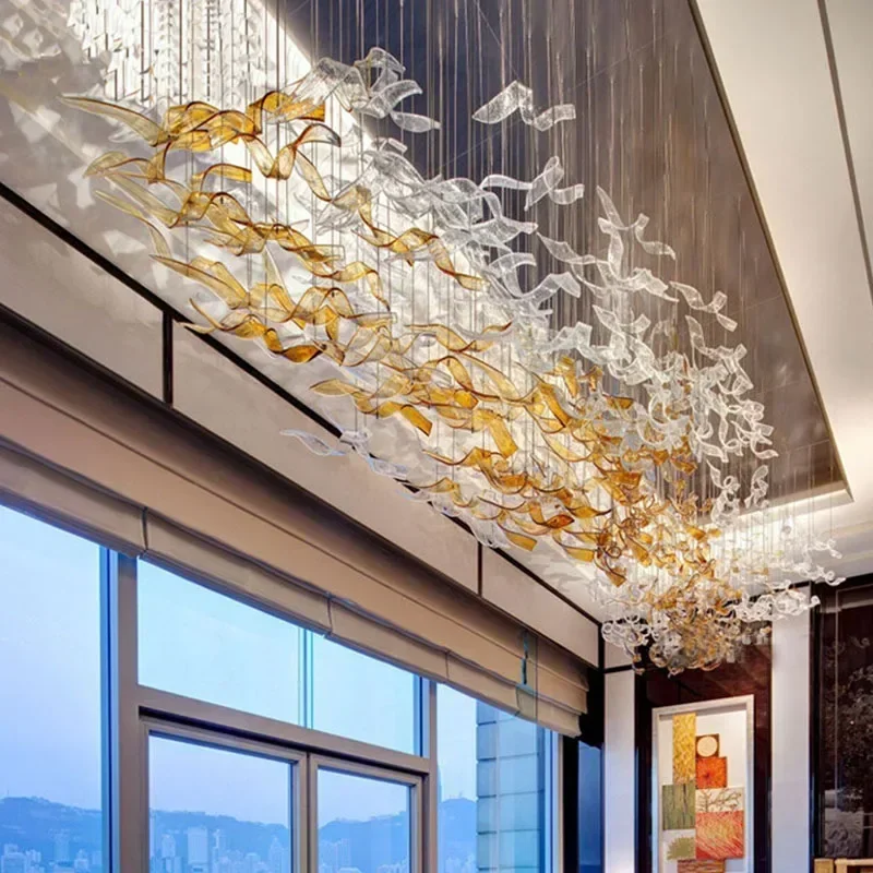 

Bar Hotel Home Decorative Chandeliers Nordic Designer Hanging Lamps Customized Villa Large Living Room Lighting Pendant Lights