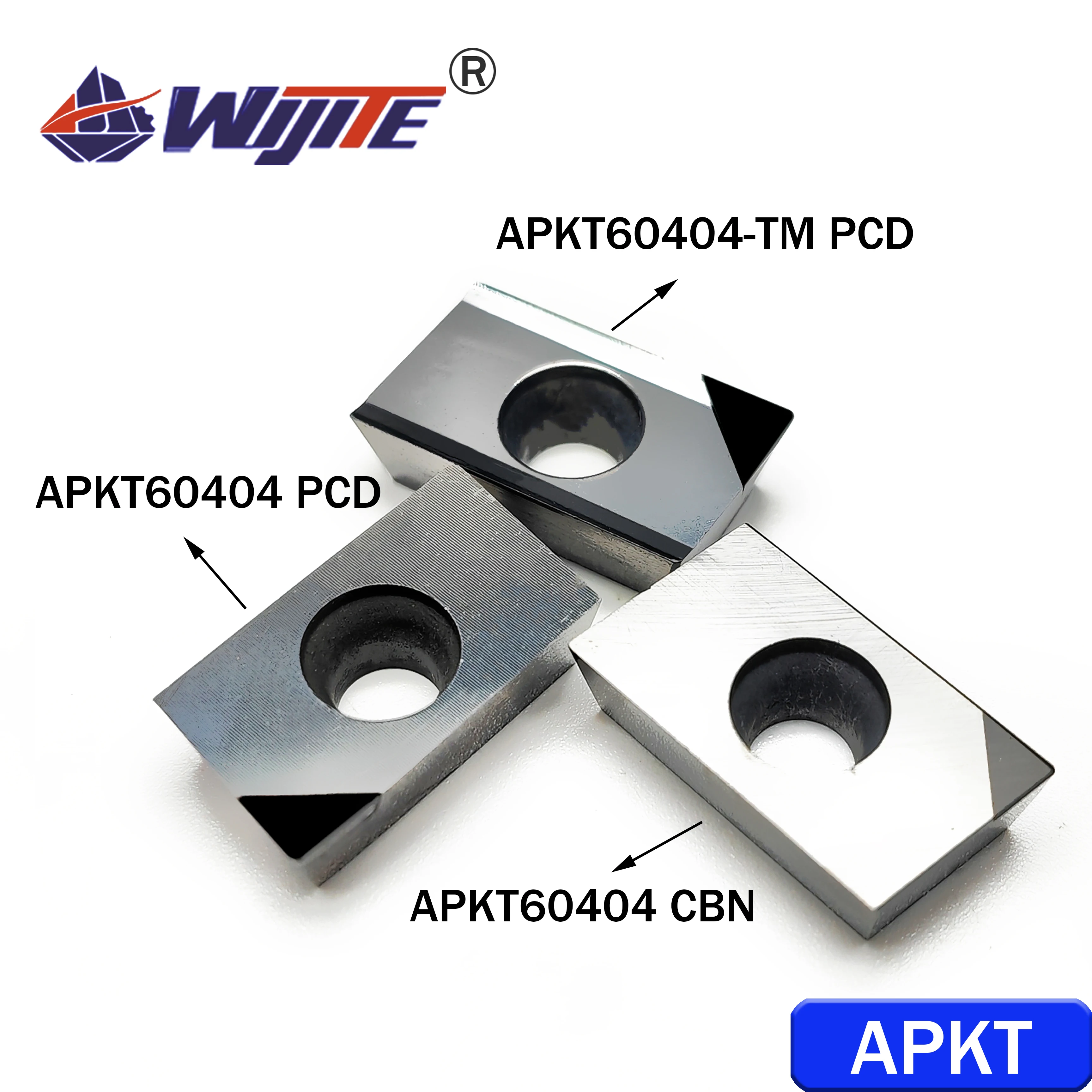 PCD APKT1135 APKT1604 milling cutter for aluminum copper CBN turning tool machining hard steel and cast iron APKT