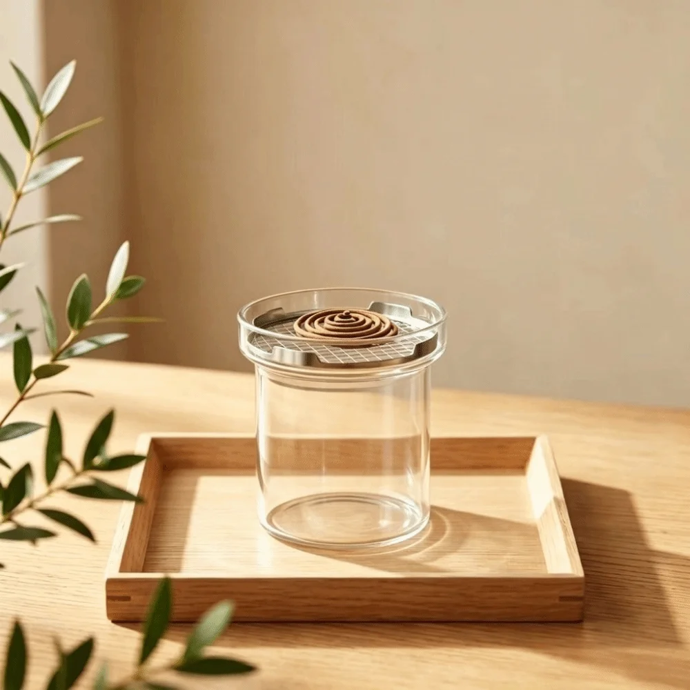 High-Temperature Resistant Incense Burner Anti Dust Metal Filter Screen Aromatherapy Stove Glass Minimalist Fragrance Censer