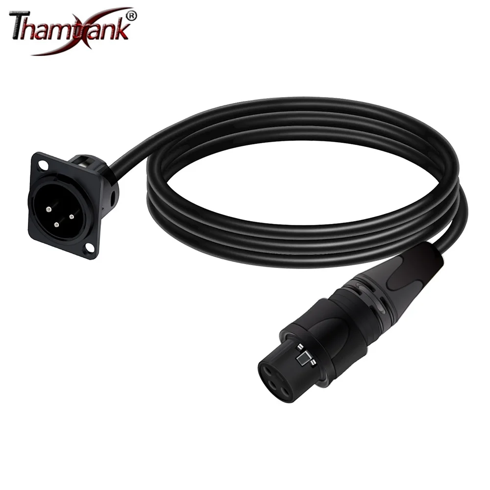 

XLR Male Panel Mount Socket to Waterproof 3Pin XLR Female Plug,XLR Feedthrough Bulkhead Mount Converter,for Mixer Stage Lighting