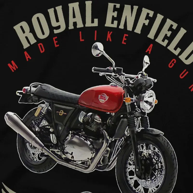 Royal Enfields Interceptor Designs By Fashion Therapy T-shirty dla mężczyzn jeden z brytyjskich motocykli retro 100% bawełniana koszulka