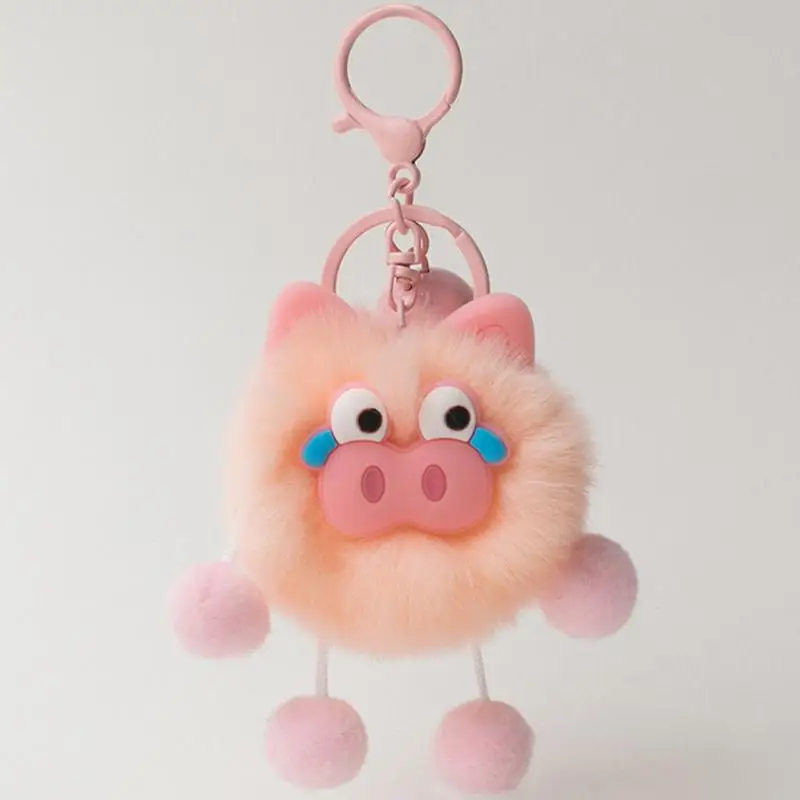 Plush Key Pendant Plush Animal Doll Pendant Keychain Bright Colors Pendant Keyring For Car Keys Bags Backpack Mobile Phone