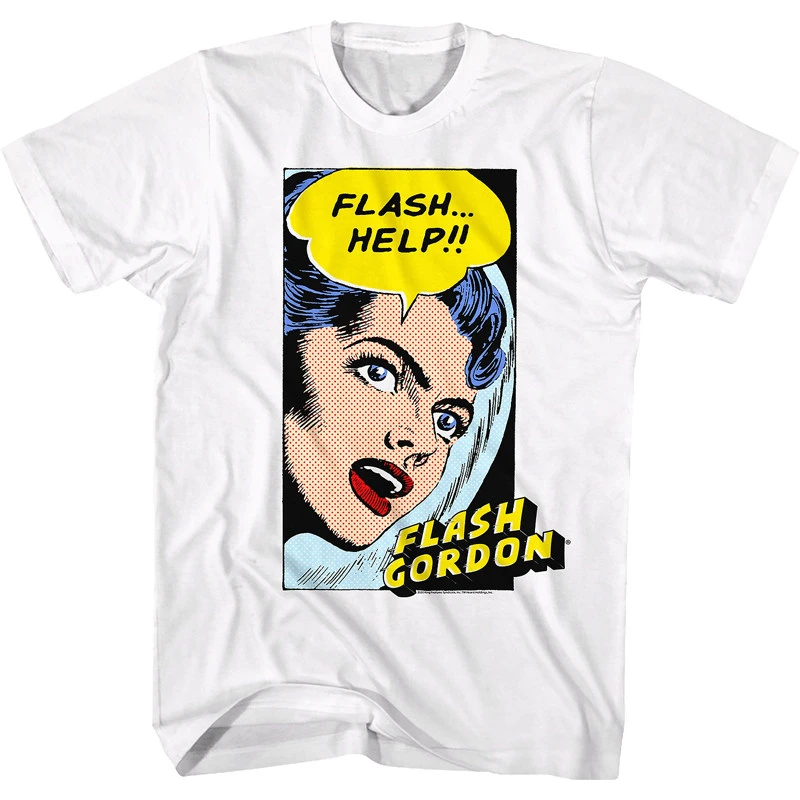 Hot 1980 Flash Gordon Men's T-Shirt - Retro Movie Anime Men's T-Shirt Graphic Cotton Tee Printing High-end Luxury Unisex Style