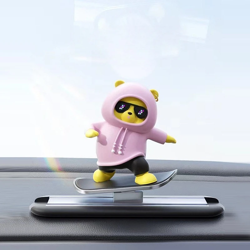 

Car Supplies Skateboard Bear Cartoon Car Ornaments Car Interior Ornaments Supplies
