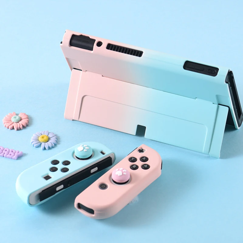 Per Nintendo Switch custodia da gioco Oled Black White Cow Grain Console custodia protettiva rigida per PC Shell Cover per Switch accessori Oled