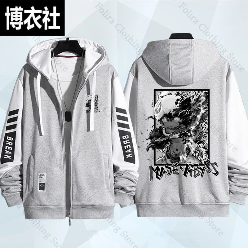 Anime Made in Abyss imprimer sweats à capuche pour hommes automne manteau sweat à capuche zippé vêtements pour hommes homme sweats à capuche pour hommes