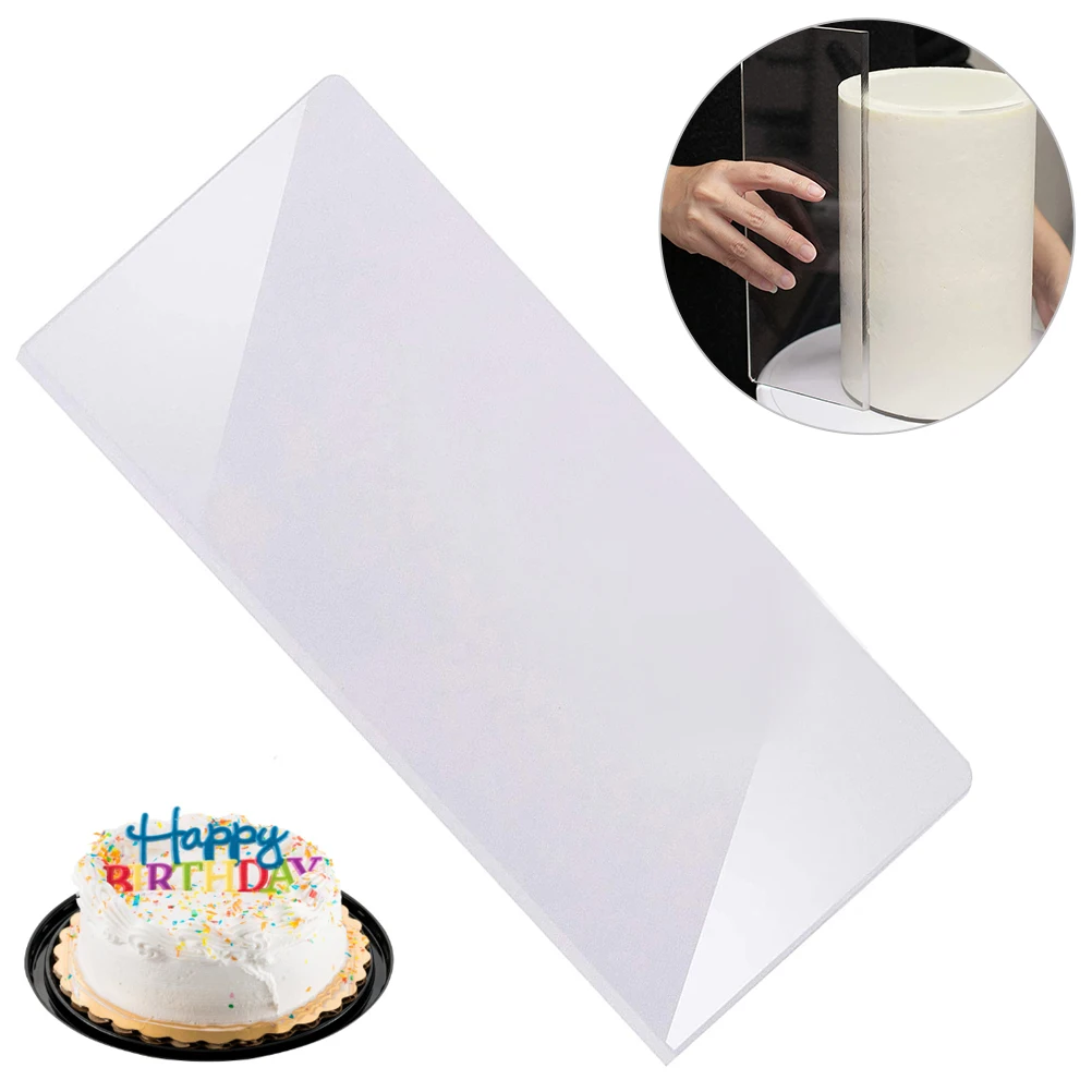 

​Cream Scraper Transparent Acrylic Icing Frosting Butter Cream Large Cake Smoother Scraper for Kitchen Baking Tools