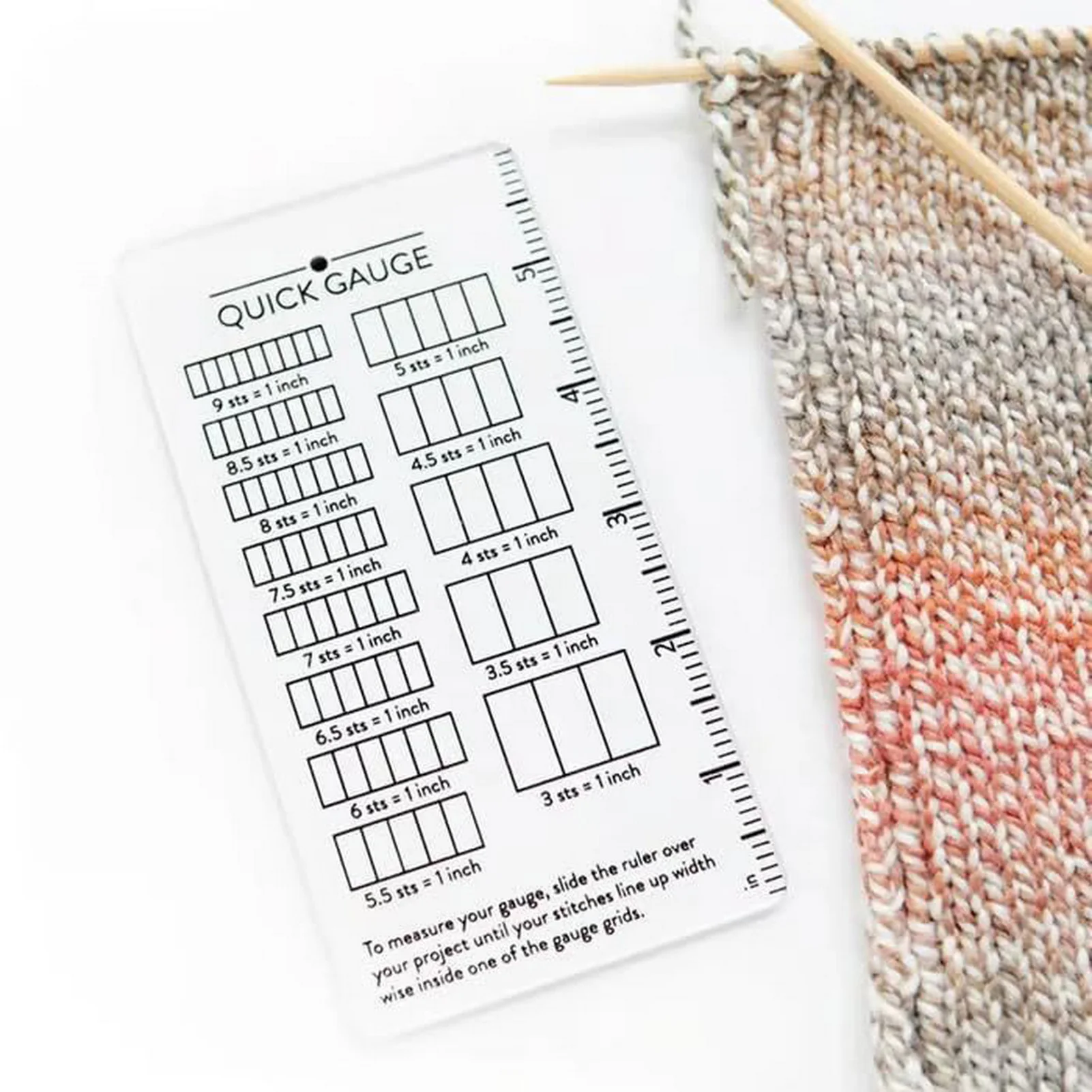 

Быстрая линейка для вязания, инструмент для измерения игл для вязания крючком с двойной шкалой, метрическим и акриловым материалом