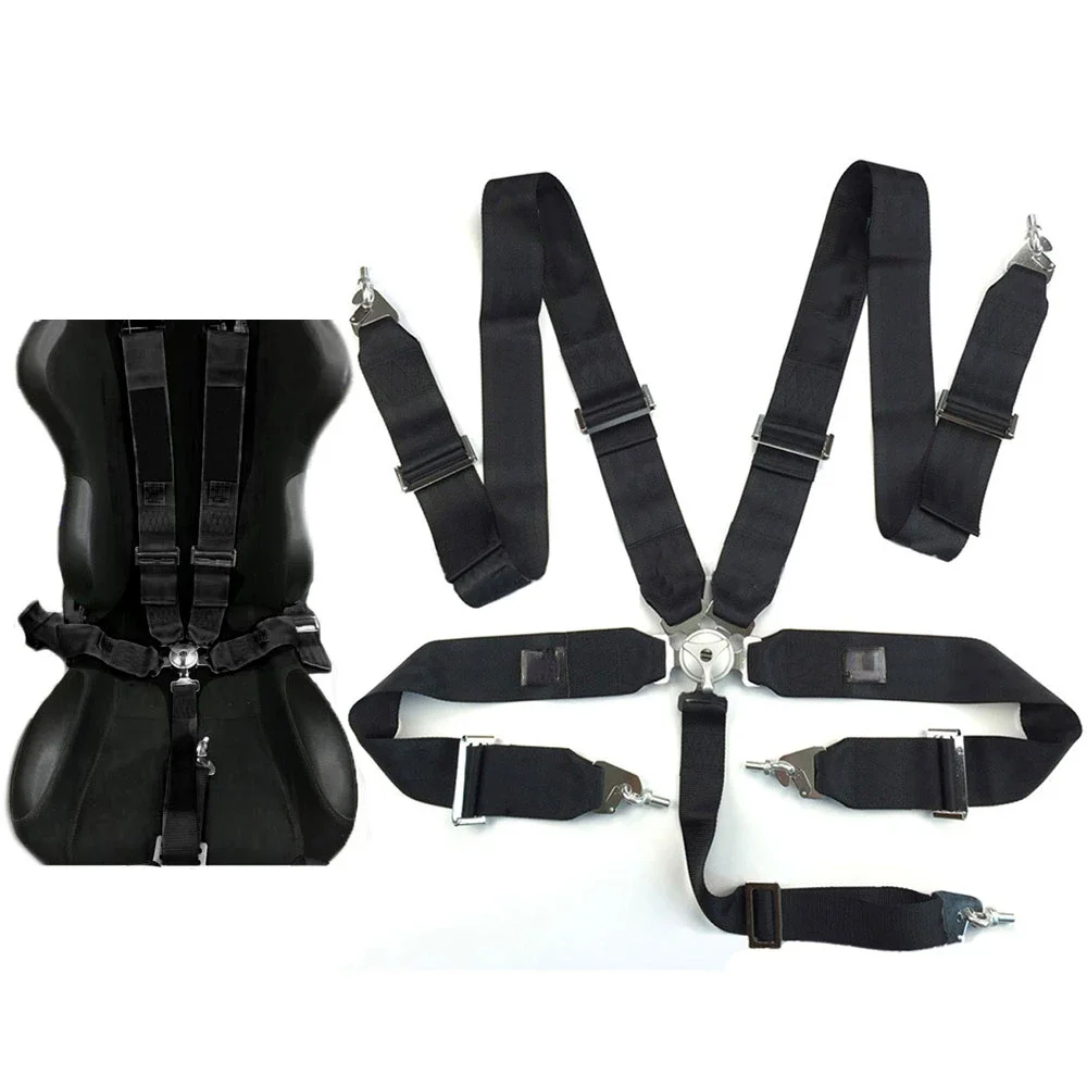 Universal 5 Point Racing Car Seat Belt Harness Snap-In Quick Release 3