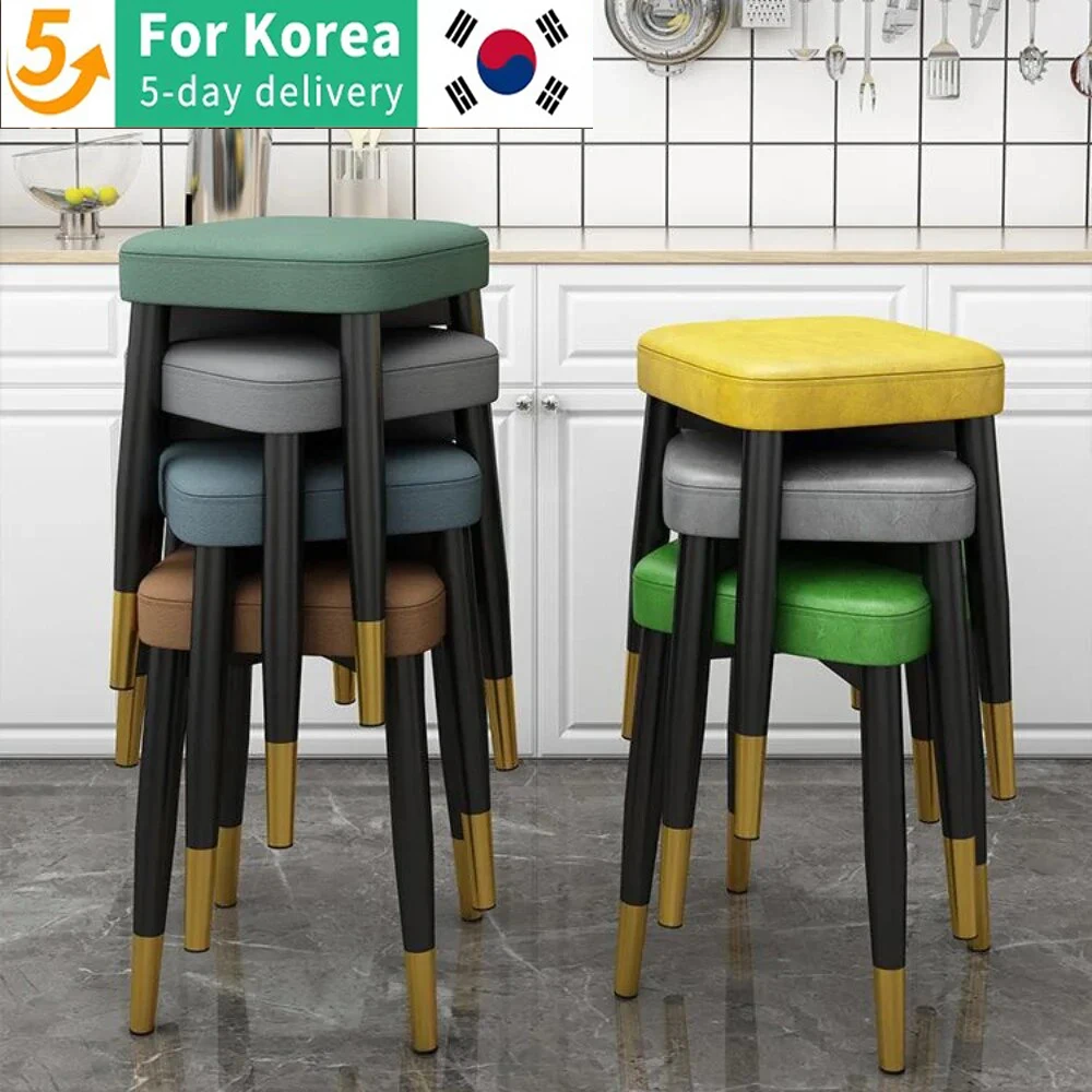 Stackable Dining Chair Leatherwear Latex Version Light Luxury Small Stool Living Room Thickening Stable Waterproof Square Stool