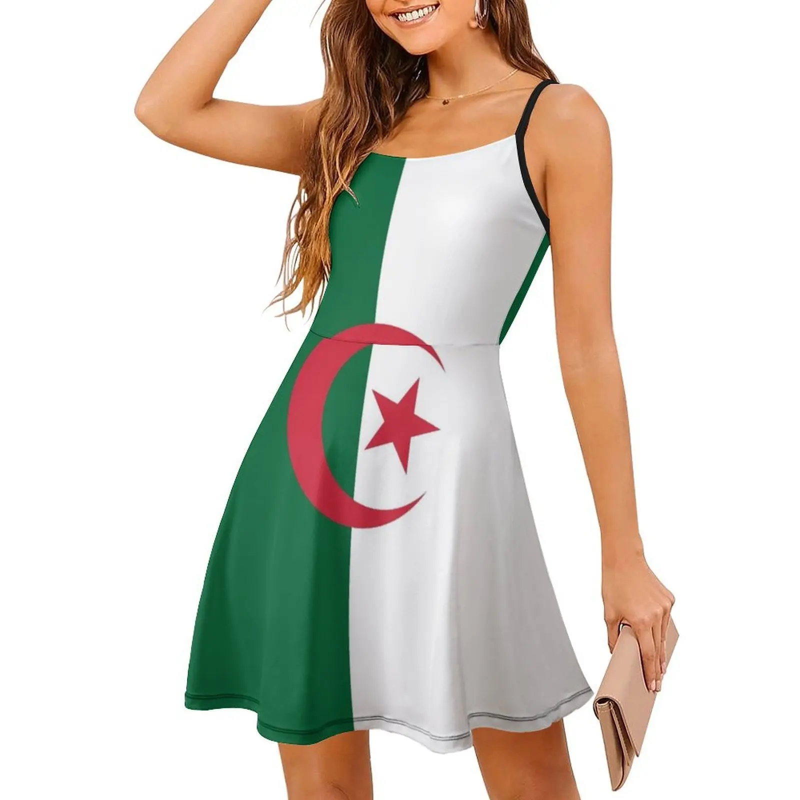 فستان بوهو أنيق بعلم جزائري أنيق لحفلات الزفاف على الشاطئ فستان الجزائر El Djaza?R فستان Tamazight North للفتيات